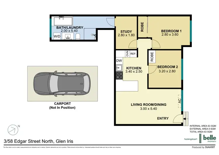 Floorplan of Homely apartment listing, 3/58 Edgar Street North, Glen Iris VIC 3146