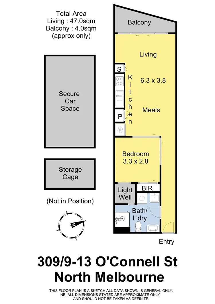 Floorplan of Homely apartment listing, 309/11-13 Oconnell Street, North Melbourne VIC 3051
