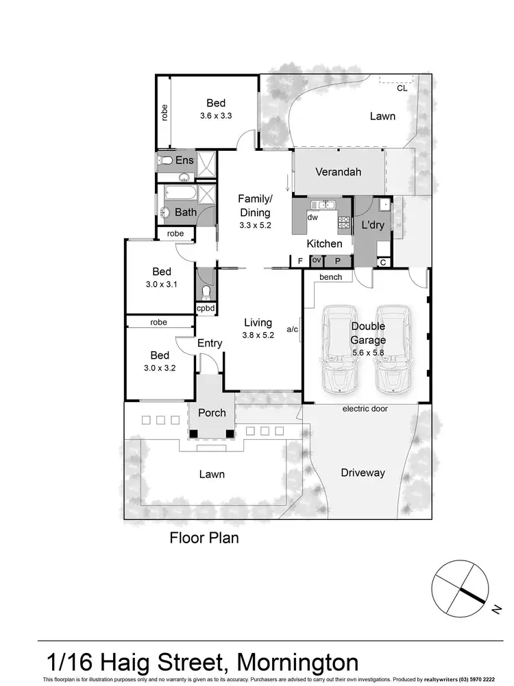 Floorplan of Homely unit listing, 1/16 Haig Street, Mornington VIC 3931