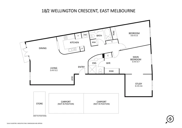 Floorplan of Homely apartment listing, 18/2 Wellington Crescent, East Melbourne VIC 3002