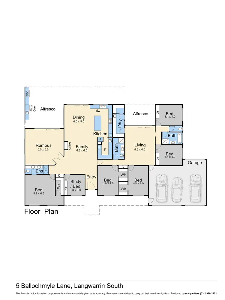 Floorplan of Homely rural property listing, 5 Ballochmyle Lane, Langwarrin South VIC 3911