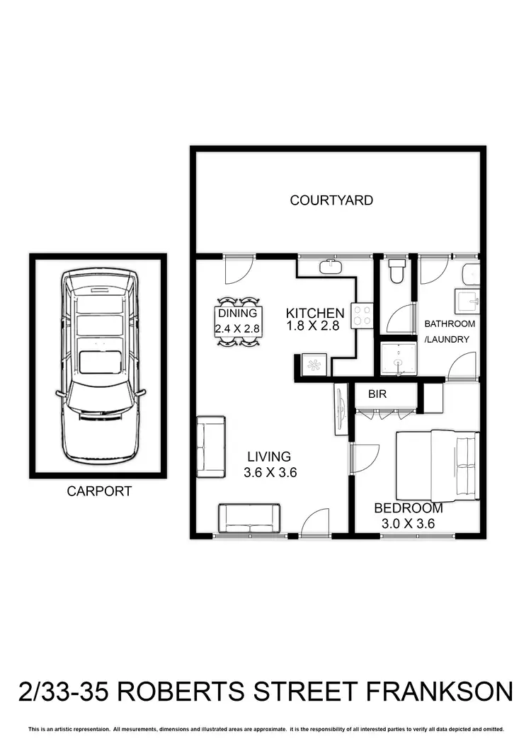 Floorplan of Homely unit listing, 2/33-35 Roberts Street, Frankston VIC 3199