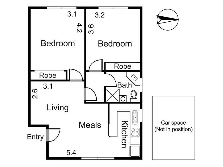Floorplan of Homely apartment listing, 6/66 Perry Street, Collingwood VIC 3066