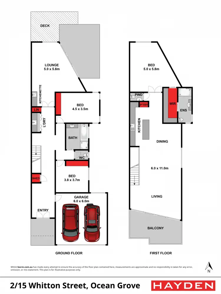 Floorplan of Homely townhouse listing, 2/15 Whitton Street, Ocean Grove VIC 3226
