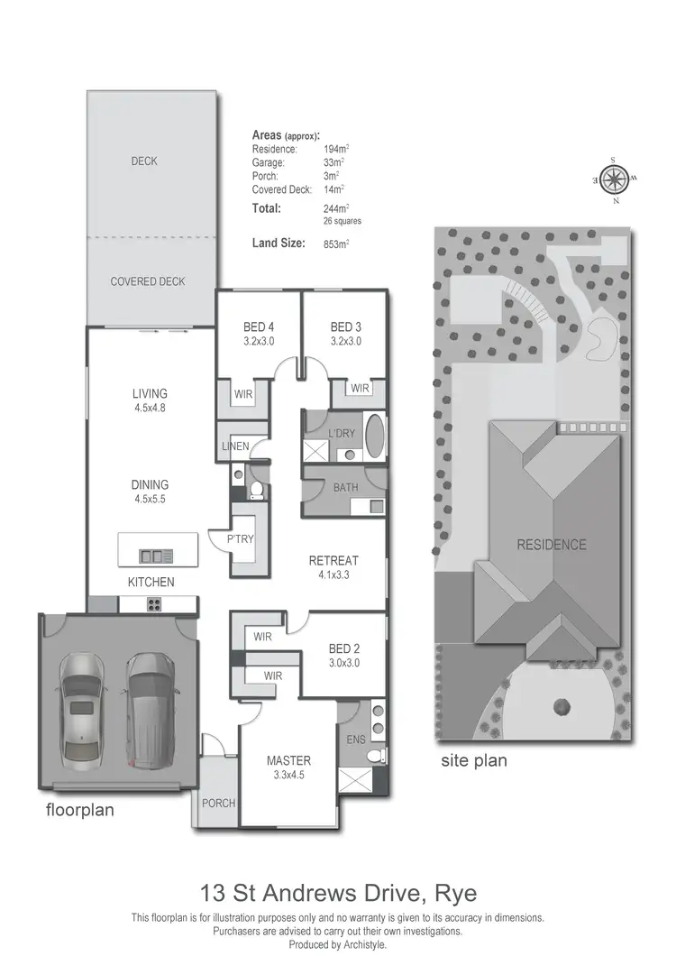 Floorplan of Homely house listing, 13 St Andrews Drive, Rye VIC 3941