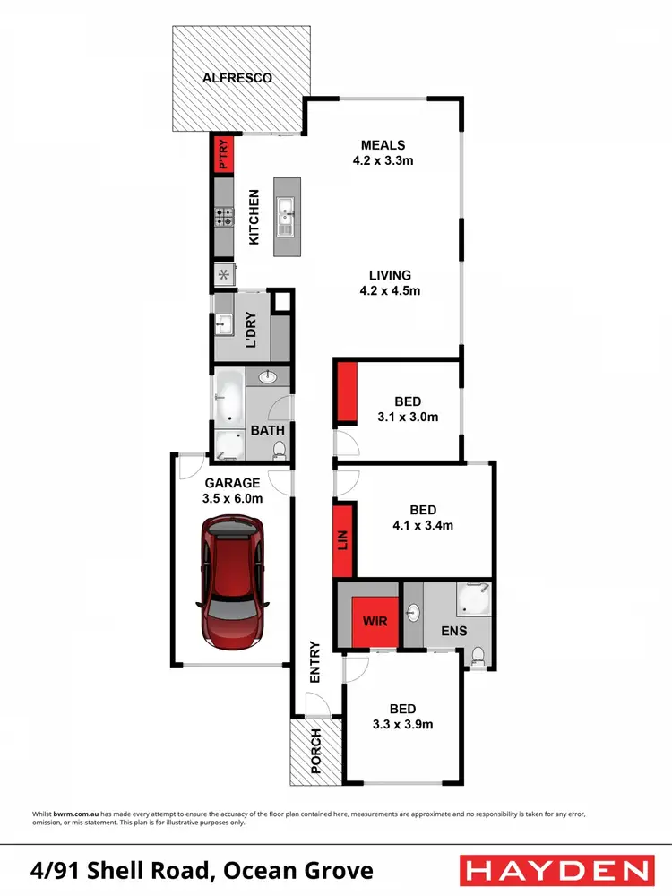 Floorplan of Homely house listing, 4/91 Shell Road, Ocean Grove VIC 3226