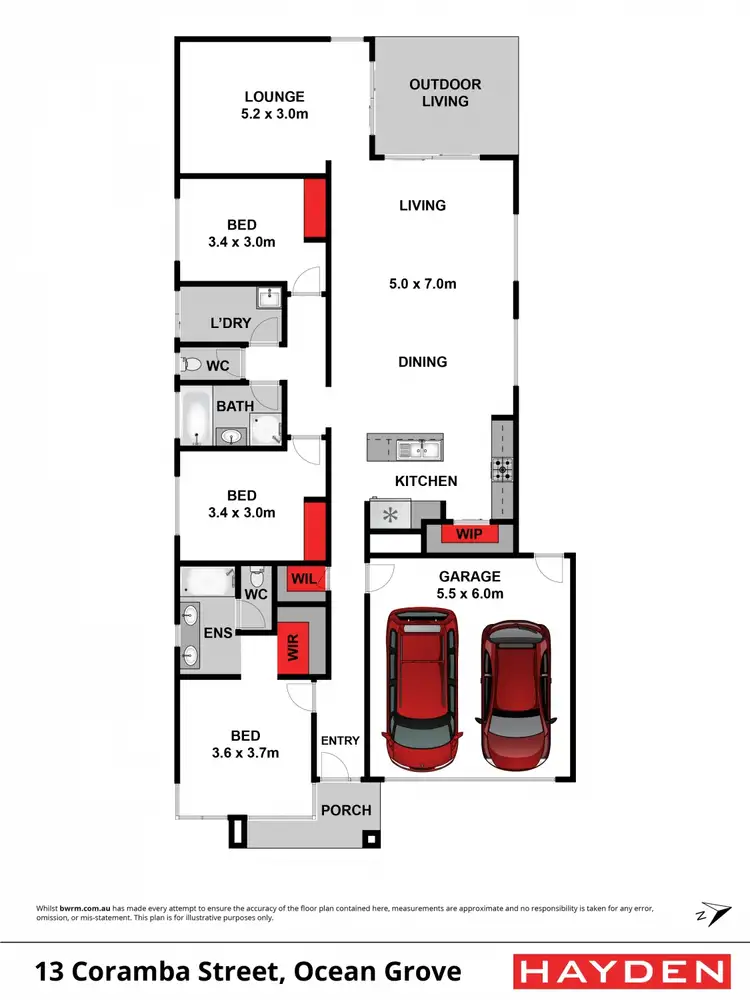 Floorplan of Homely house listing, 13 Coramba Street, Ocean Grove VIC 3226