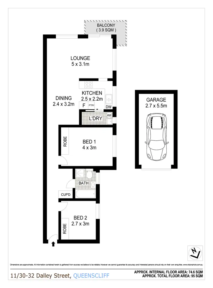 Floorplan of Homely apartment listing, 11/30-32 Dalley Street, Queenscliff NSW 2096