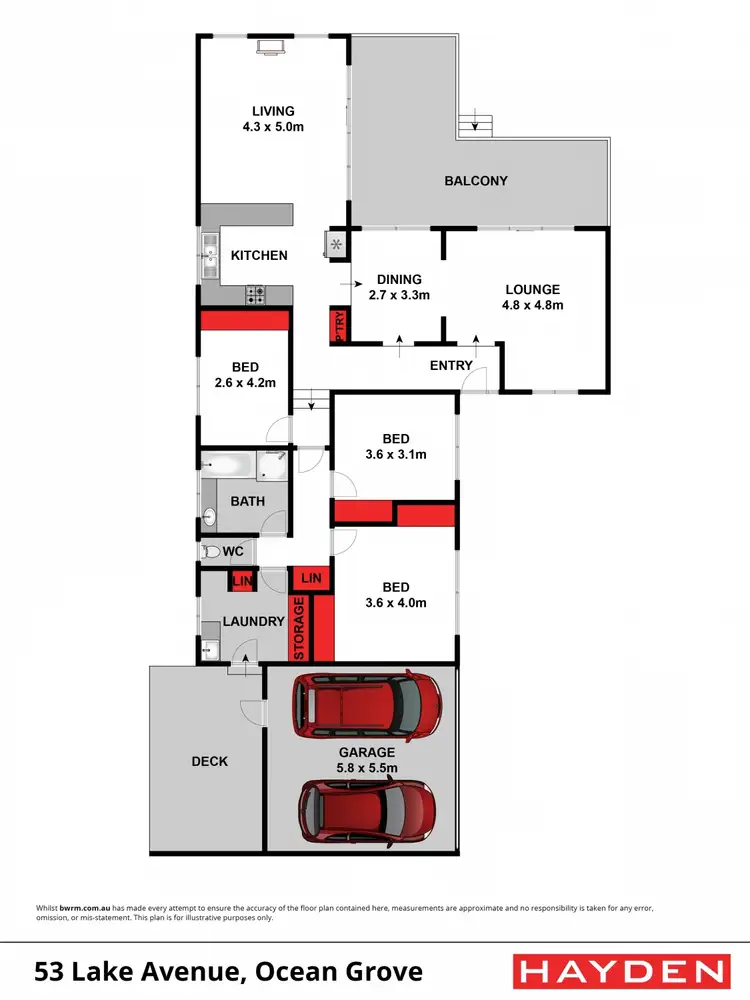 Floorplan of Homely house listing, 53 Lake Avenue, Ocean Grove VIC 3226