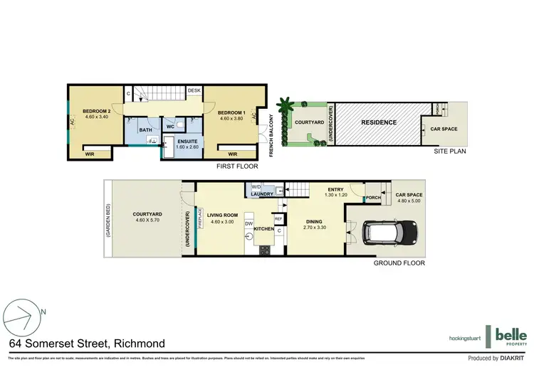 Floorplan of Homely townhouse listing, 64 Somerset Street, Richmond VIC 3121