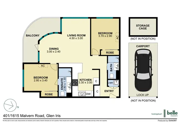 Floorplan of Homely apartment listing, 401/1615 Malvern Road, Glen Iris VIC 3146