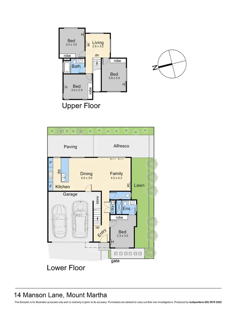 Floorplan of Homely townhouse listing, 14 Manson Lane, Mount Martha VIC 3934
