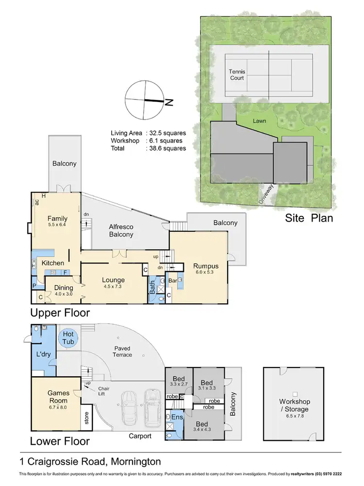 Floorplan of Homely house listing, 1 Craigrossie Road, Mornington VIC 3931