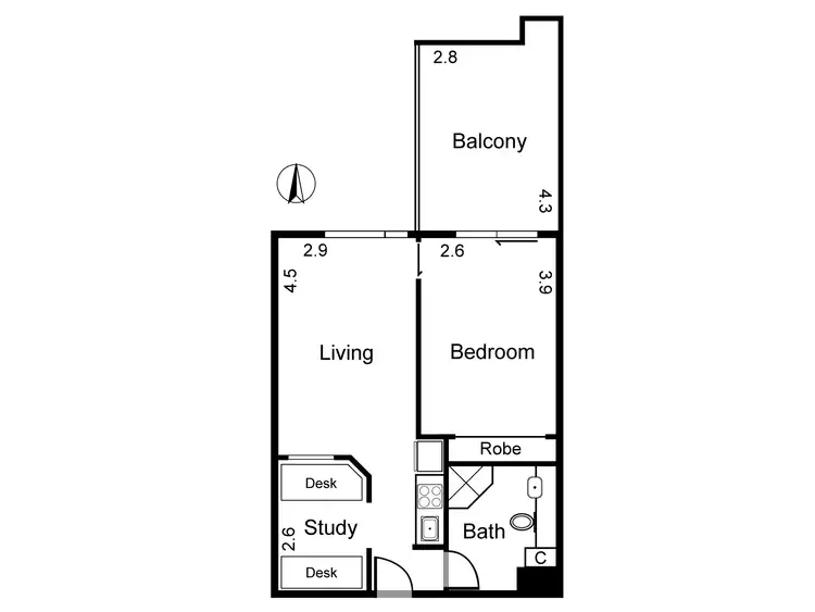 Floorplan of Homely apartment listing, 155/800 Swanston Street, Carlton VIC 3053
