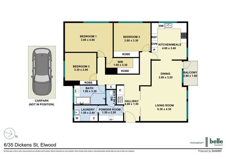 Floorplan of Homely apartment listing, 6/35 Dickens Street, Elwood VIC 3184