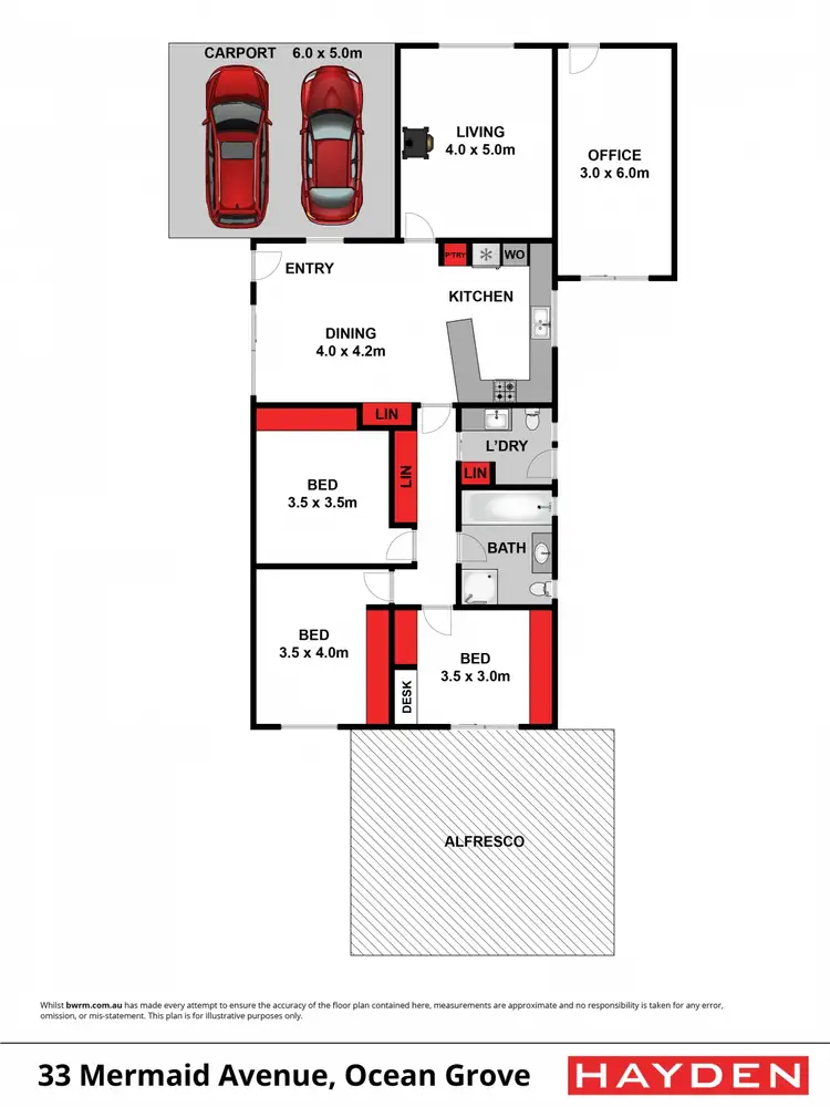 Floorplan of Homely house listing, 33 Mermaid Avenue, Ocean Grove VIC 3226