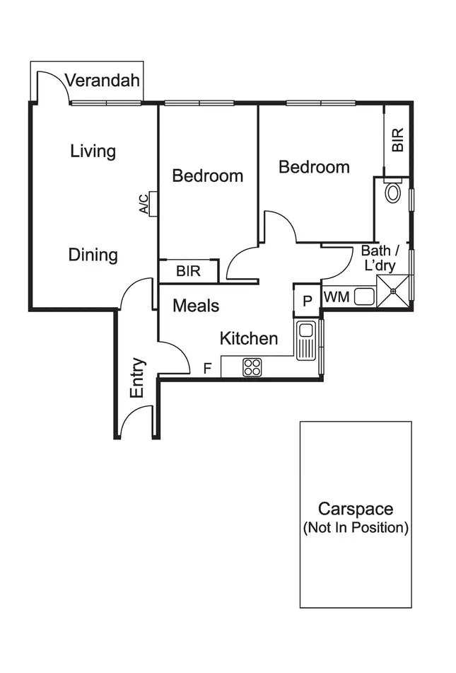 Floorplan of Homely apartment listing, 2/1307 Glen Huntly Road, Carnegie VIC 3163
