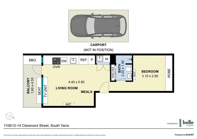 Floorplan of Homely apartment listing, 1108/12-14 Claremont Street, South Yarra VIC 3141