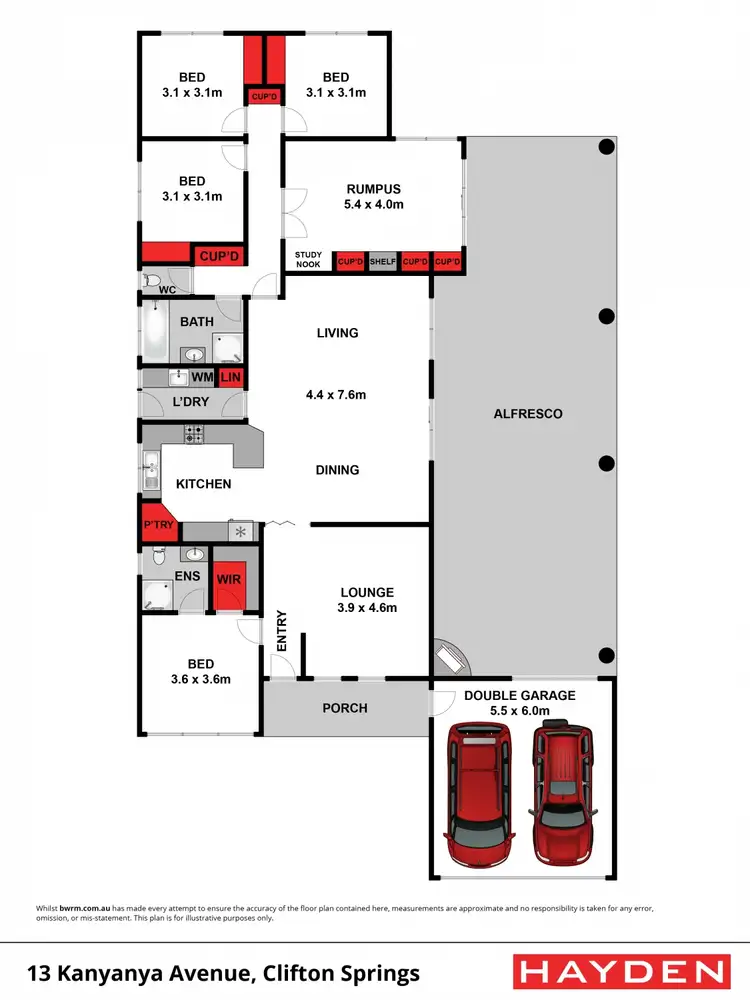 Floorplan of Homely house listing, 13 Kanyanya Avenue, Clifton Springs VIC 3222