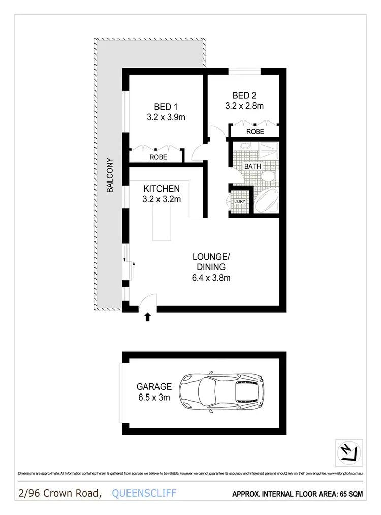 Floorplan of Homely apartment listing, 2/96 Crown Road, Queenscliff NSW 2096