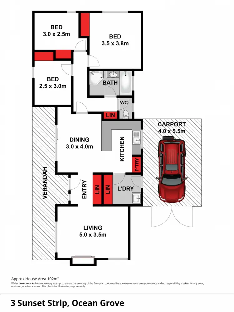 Floorplan of Homely house listing, 3 Sunset Strip, Ocean Grove VIC 3226