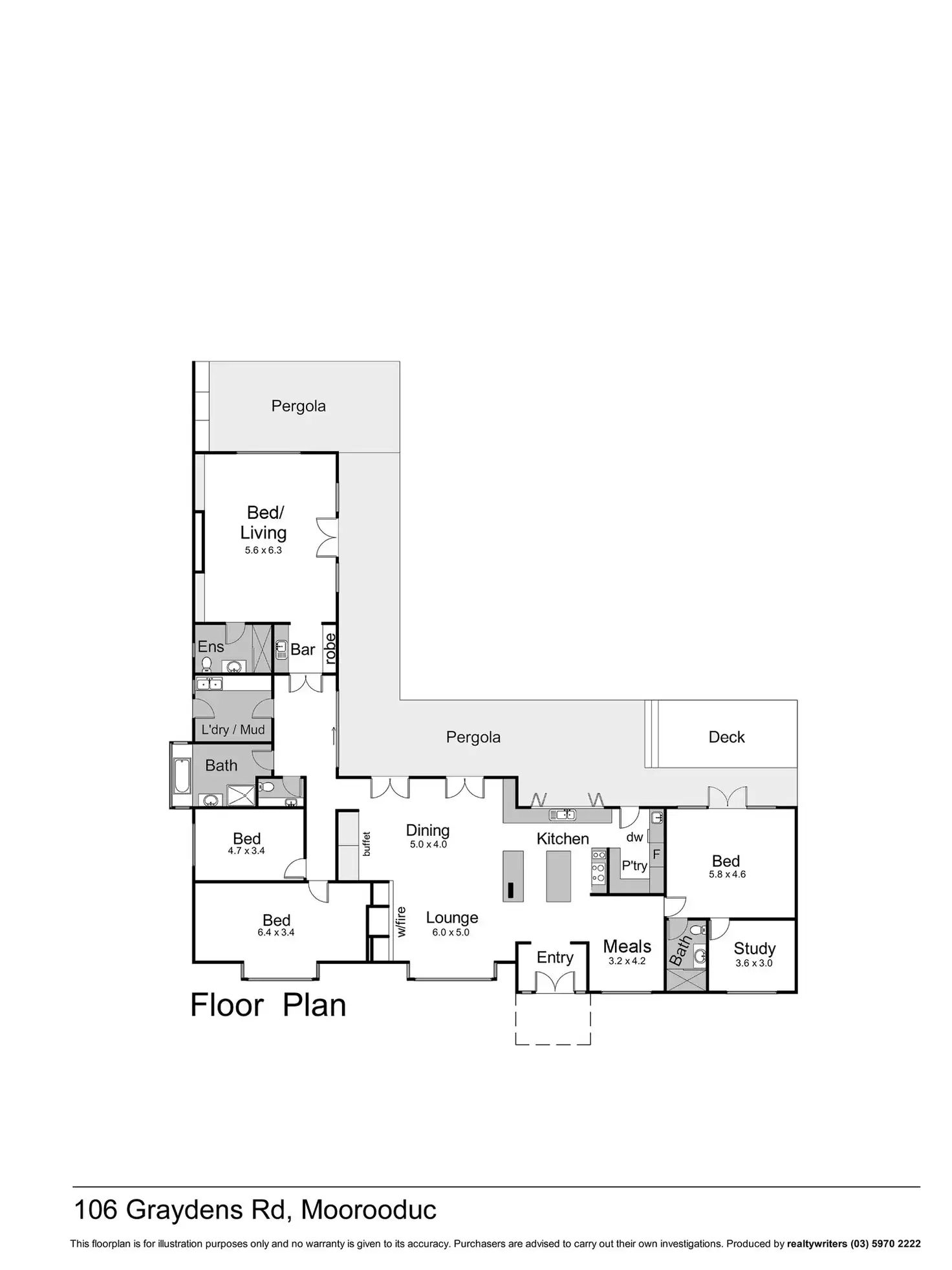 Floorplan of Homely rural property listing, 106 Graydens Road, Moorooduc VIC 3933