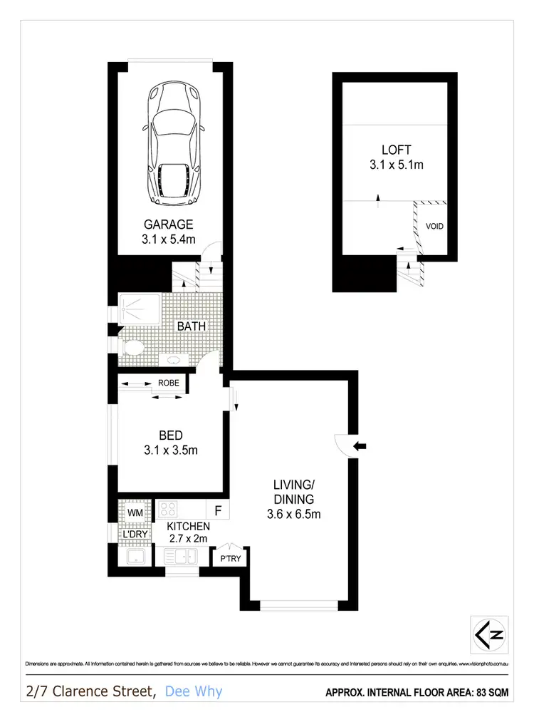 Floorplan of Homely apartment listing, 2/7 Clarence Avenue, Dee Why NSW 2099
