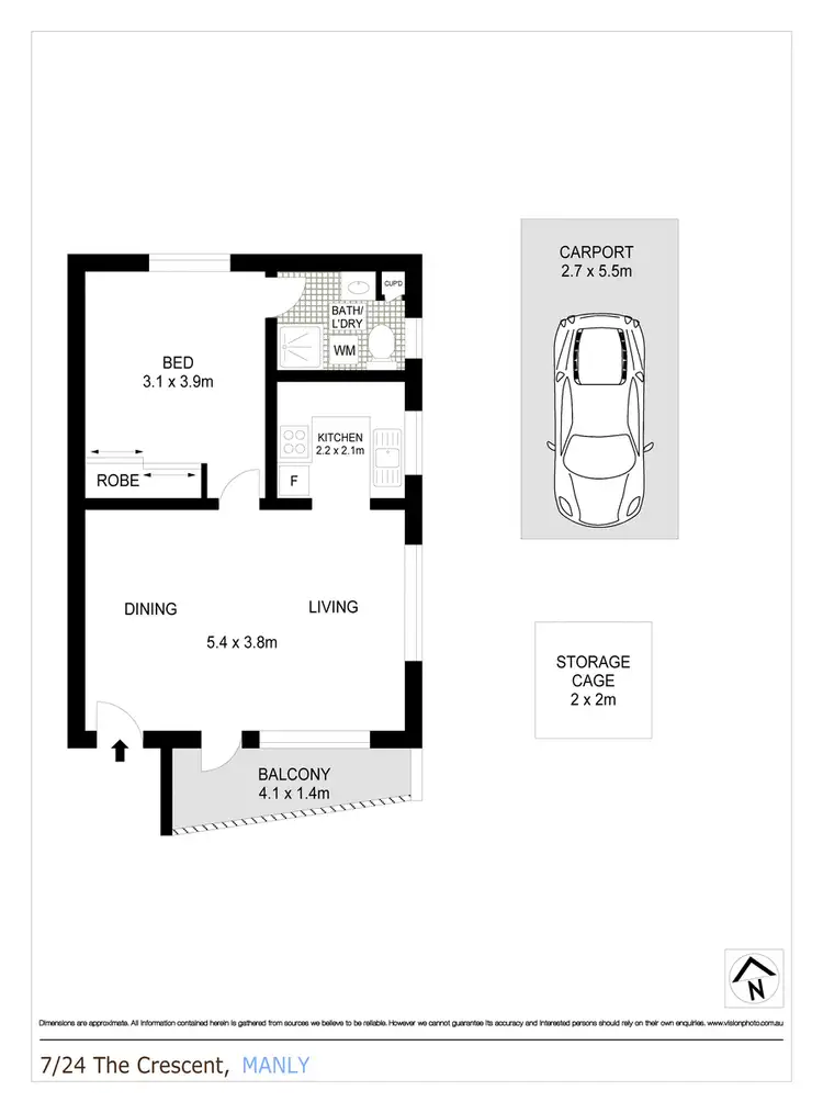 Floorplan of Homely apartment listing, 7/24 The Crescent, Manly NSW 2095