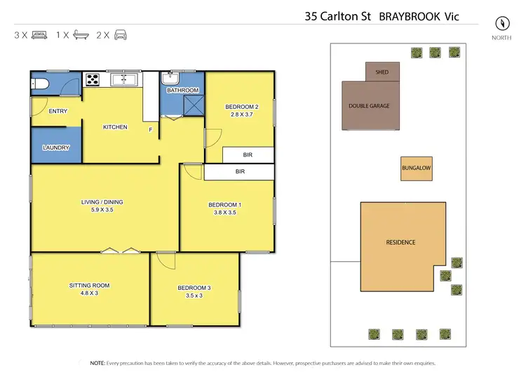 Floorplan of Homely house listing, 35 Carlton Street, Braybrook VIC 3019