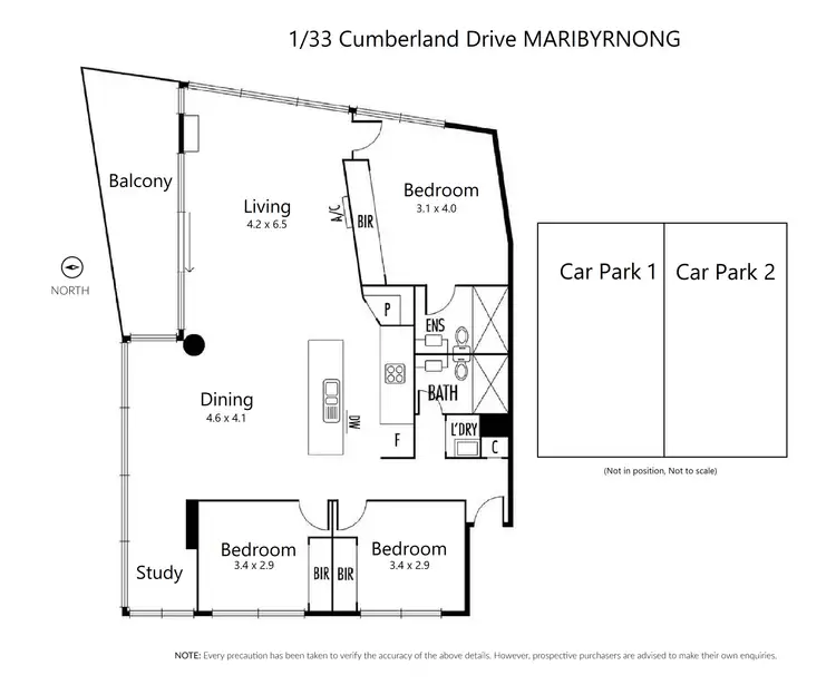Floorplan of Homely apartment listing, 1/33 Cumberland Drive, Maribyrnong VIC 3032