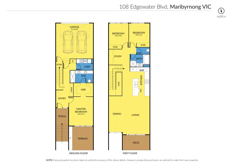 Floorplan of Homely townhouse listing, 108 Edgewater Boulevard, Maribyrnong VIC 3032