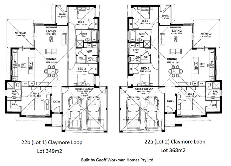 Floorplan of Homely semi-detached listing, 22B Claymore Loop, Dalyellup WA 6230