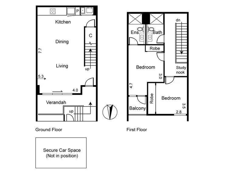 Floorplan of Homely townhouse listing, 7 Robert Street, Collingwood VIC 3066