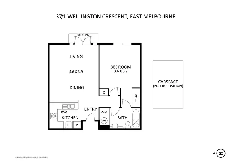 Floorplan of Homely apartment listing, 37/1 Wellington Crescent, East Melbourne VIC 3002