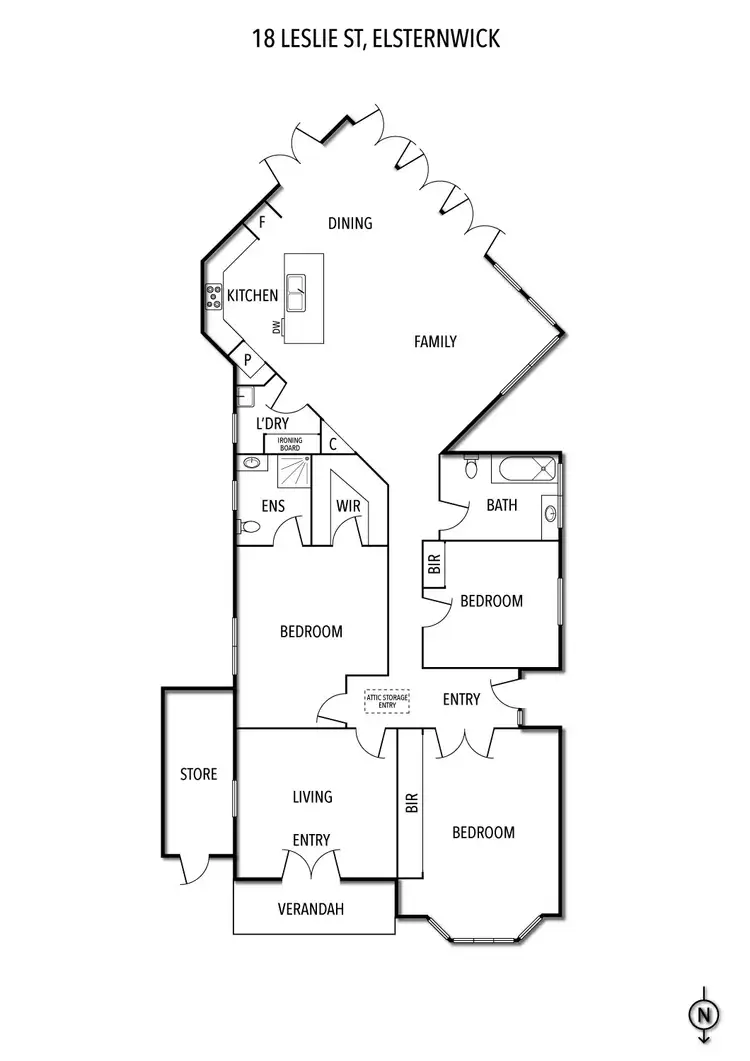 Floorplan of Homely house listing, 18 Leslie Street, Elsternwick VIC 3185