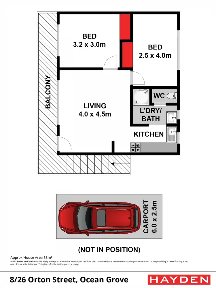 Floorplan of Homely unit listing, 8/26 Orton Street, Ocean Grove VIC 3226