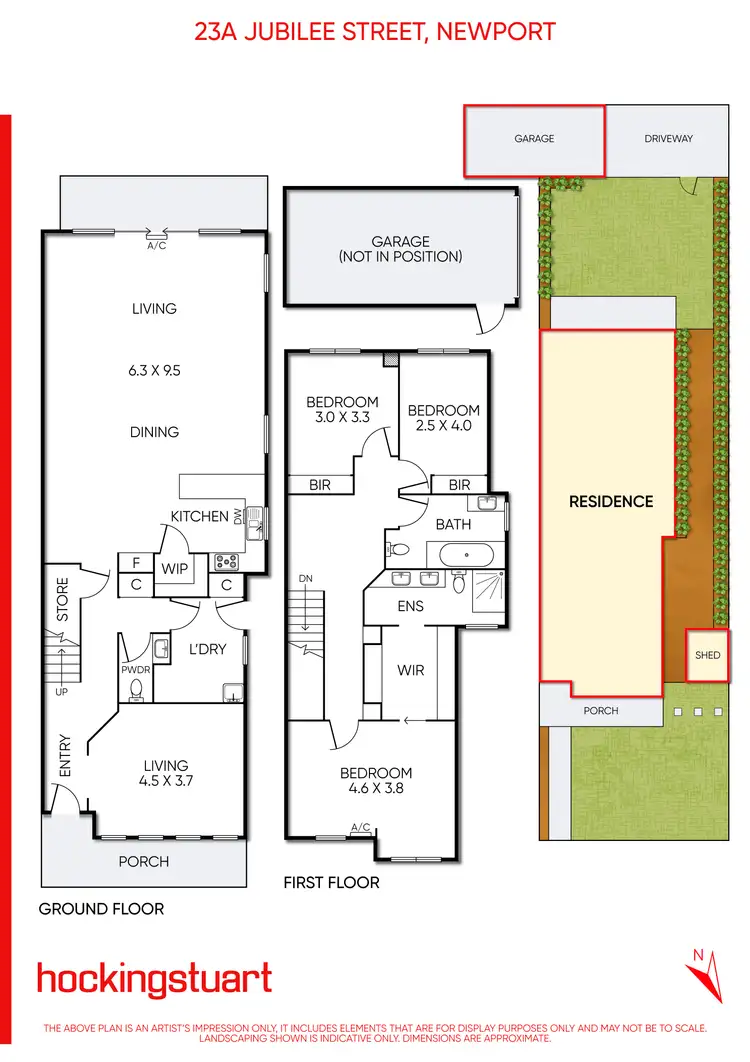 Floorplan of Homely townhouse listing, 23A Jubilee Street, Newport VIC 3015