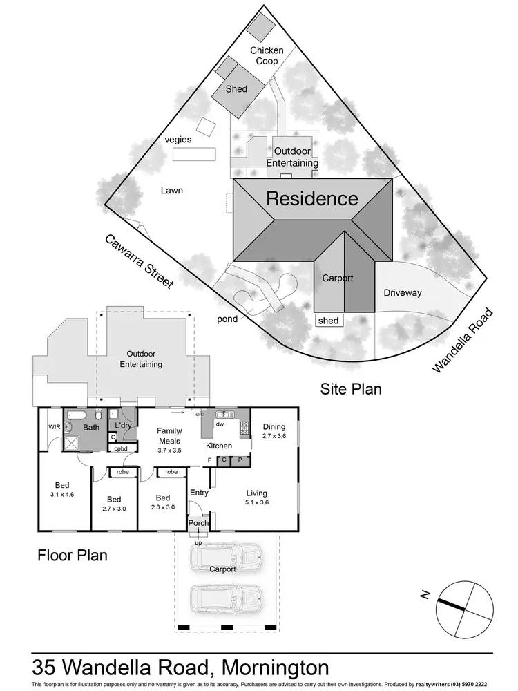 Floorplan of Homely house listing, 35 Wandella Road, Mornington VIC 3931