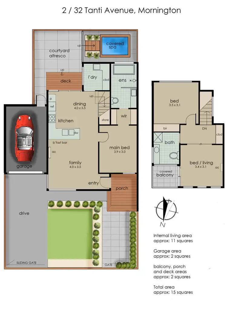 Floorplan of Homely house listing, 2/32 Tanti Avenue, Mornington VIC 3931