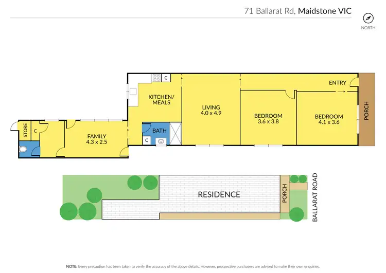 Floorplan of Homely house listing, 71 Ballarat Road, Maidstone VIC 3012