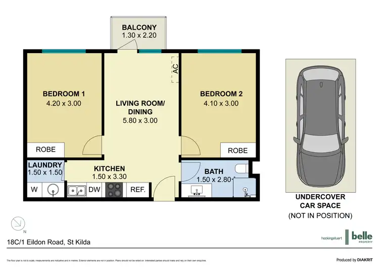 Floorplan of Homely apartment listing, 18C/1 Eildon Road, St Kilda VIC 3182