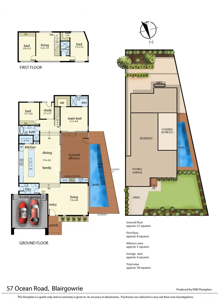 Floorplan of Homely house listing, 57 Ocean Road, Blairgowrie VIC 3942