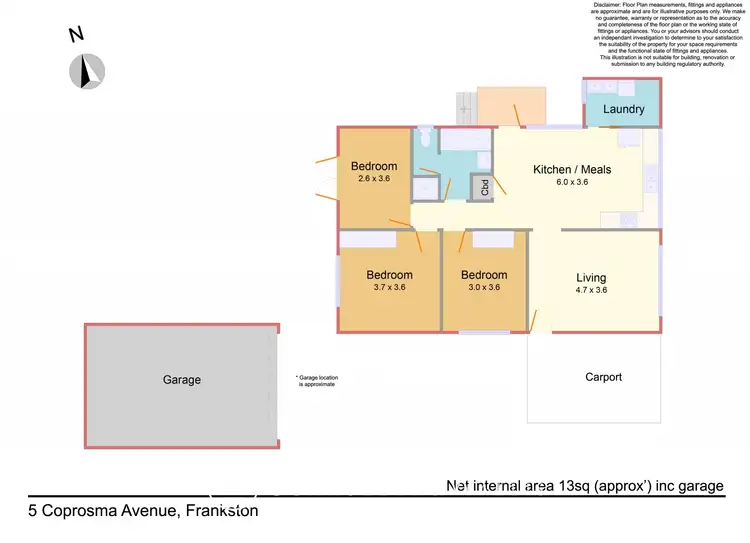 Floorplan of Homely house listing, 5 Coprosma Avenue, Frankston VIC 3199