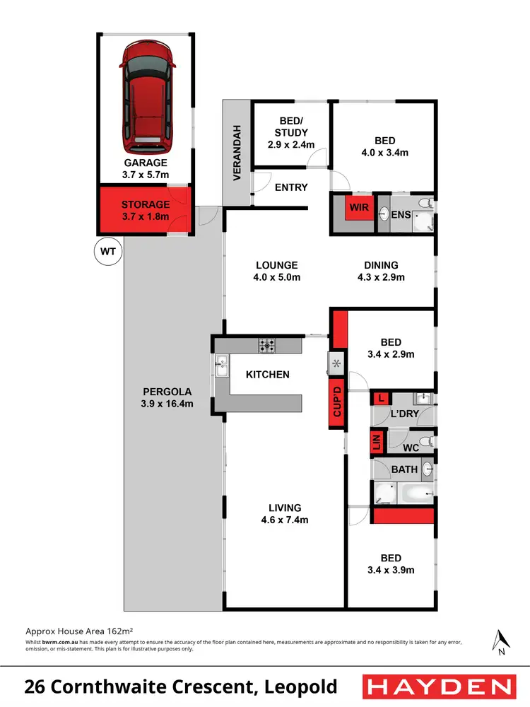 Floorplan of Homely house listing, 26 Cornthwaite Crescent, Leopold VIC 3224