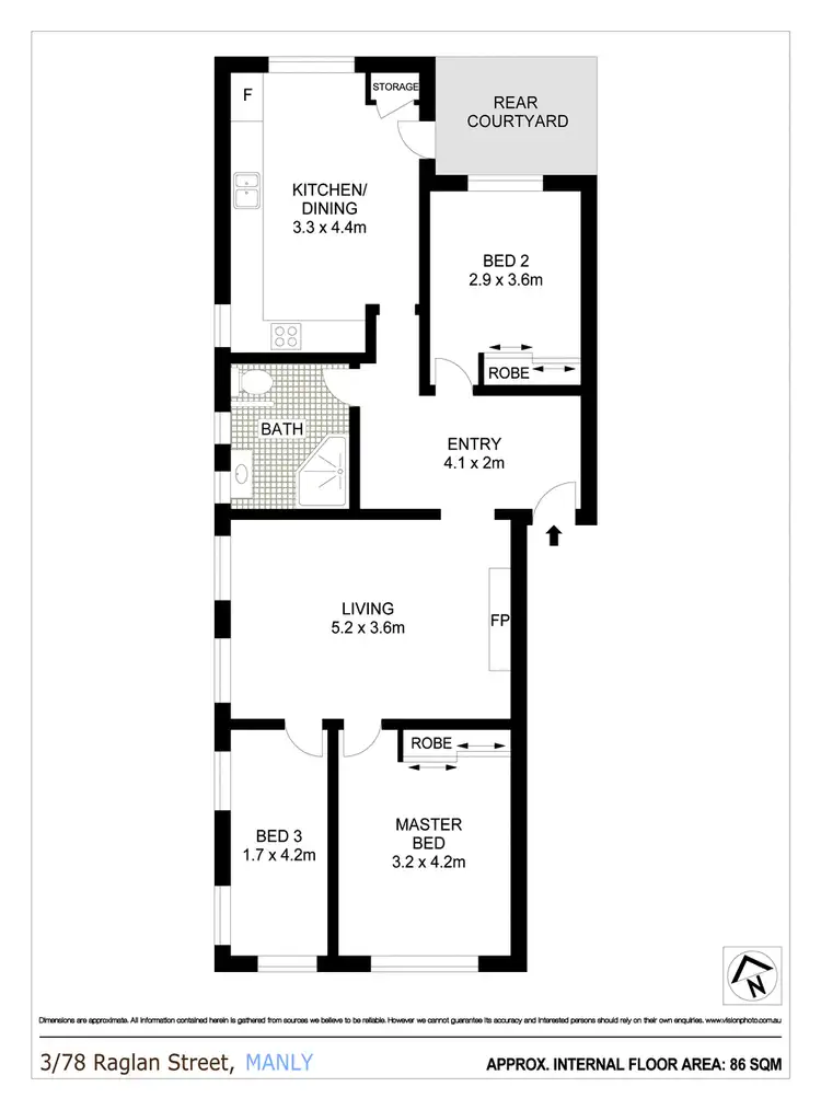 Floorplan of Homely apartment listing, 3/78 Raglan Street, Manly NSW 2095