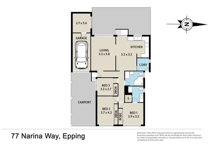Floorplan of Homely house listing, 77 Narina Way, Epping VIC 3076