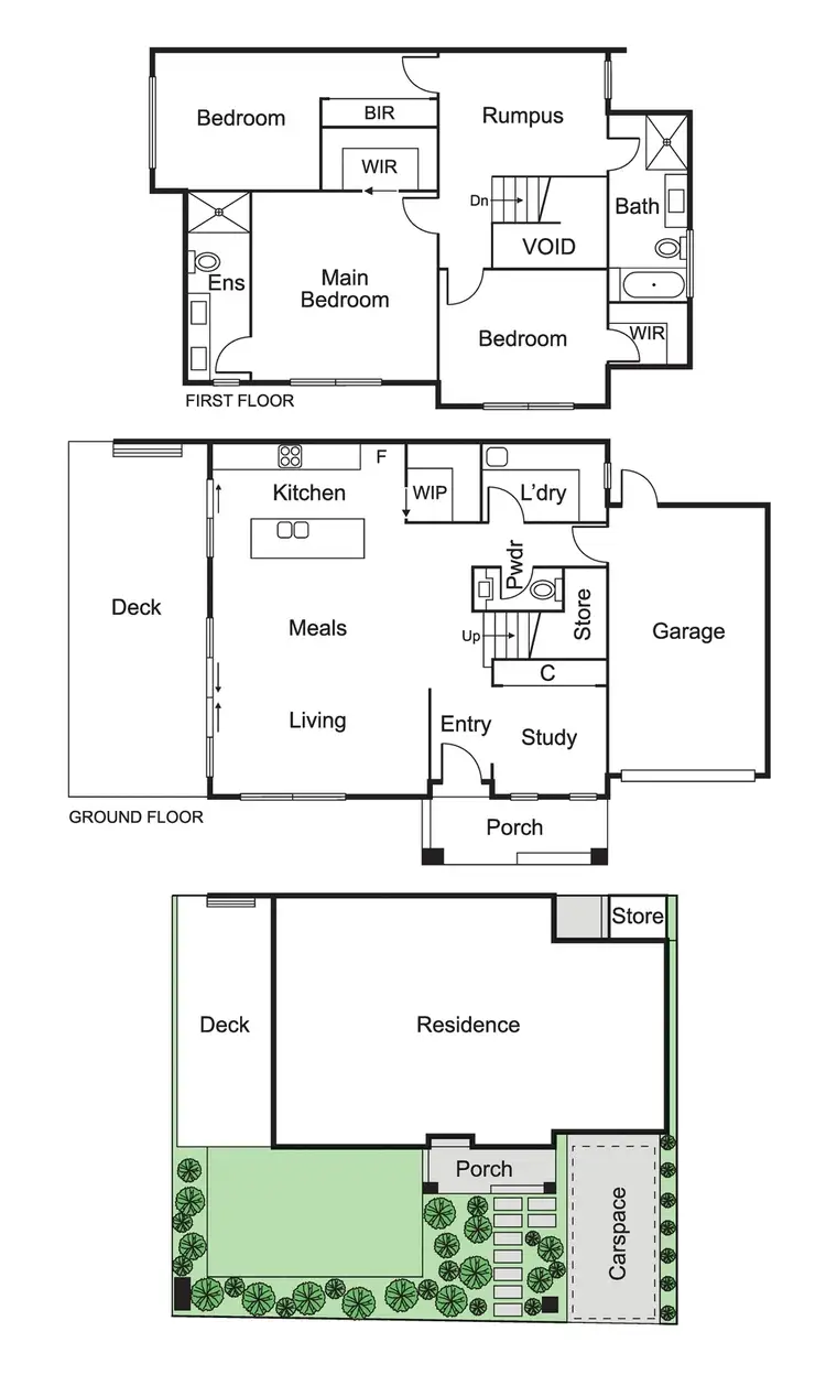 Floorplan of Homely townhouse listing, 1/8 Werona Street, Bentleigh VIC 3204