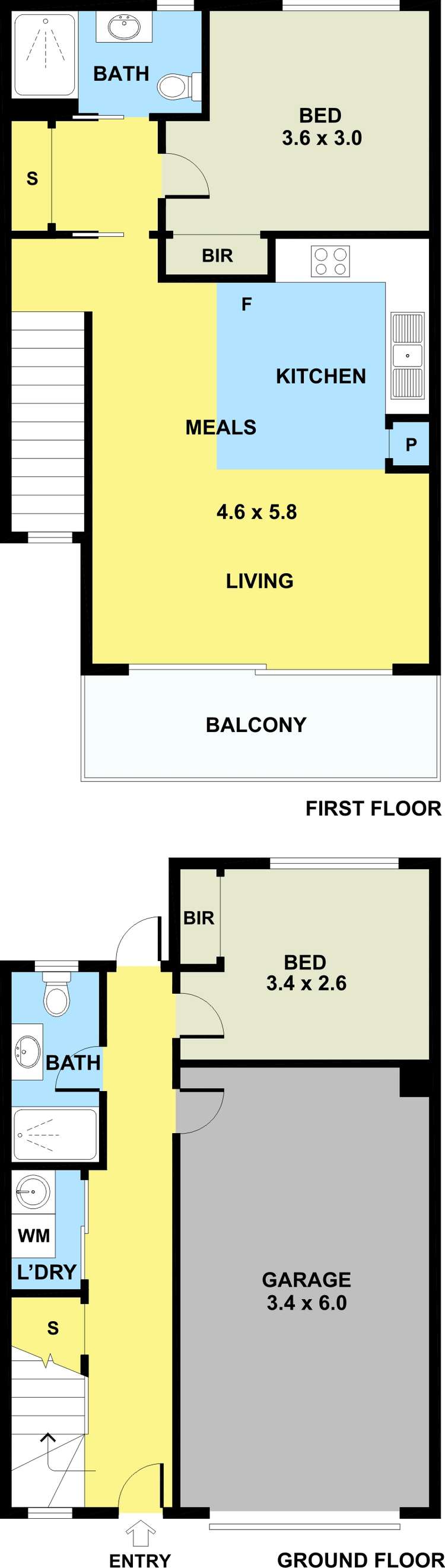 Floorplan of Homely townhouse listing, 4/517 Ballarat Road, Albion VIC 3020