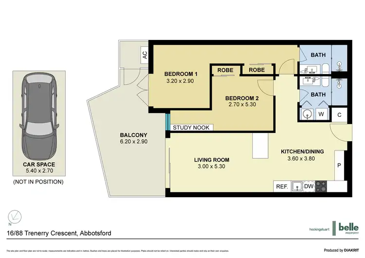 Floorplan of Homely apartment listing, 16/88 Trenerry Crescent, Abbotsford VIC 3067
