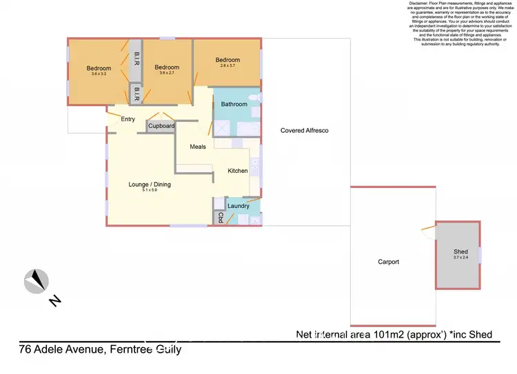 Floorplan of Homely house listing, 76 Adele Avenue, Ferntree Gully VIC 3156